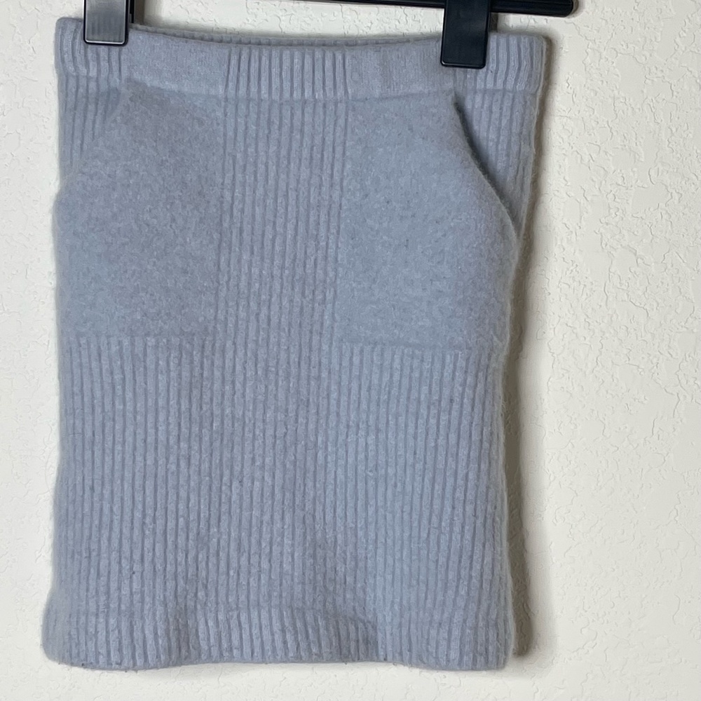 TOMORROWLAND Women's Drawstring Fuzzy Mini Skirt Made in Japan Powder Blue Sz 36